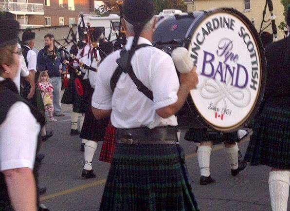 Kincardine Saturday night scottish pipeband parade is the most popular tourist attraction in Kincardine, Ontario