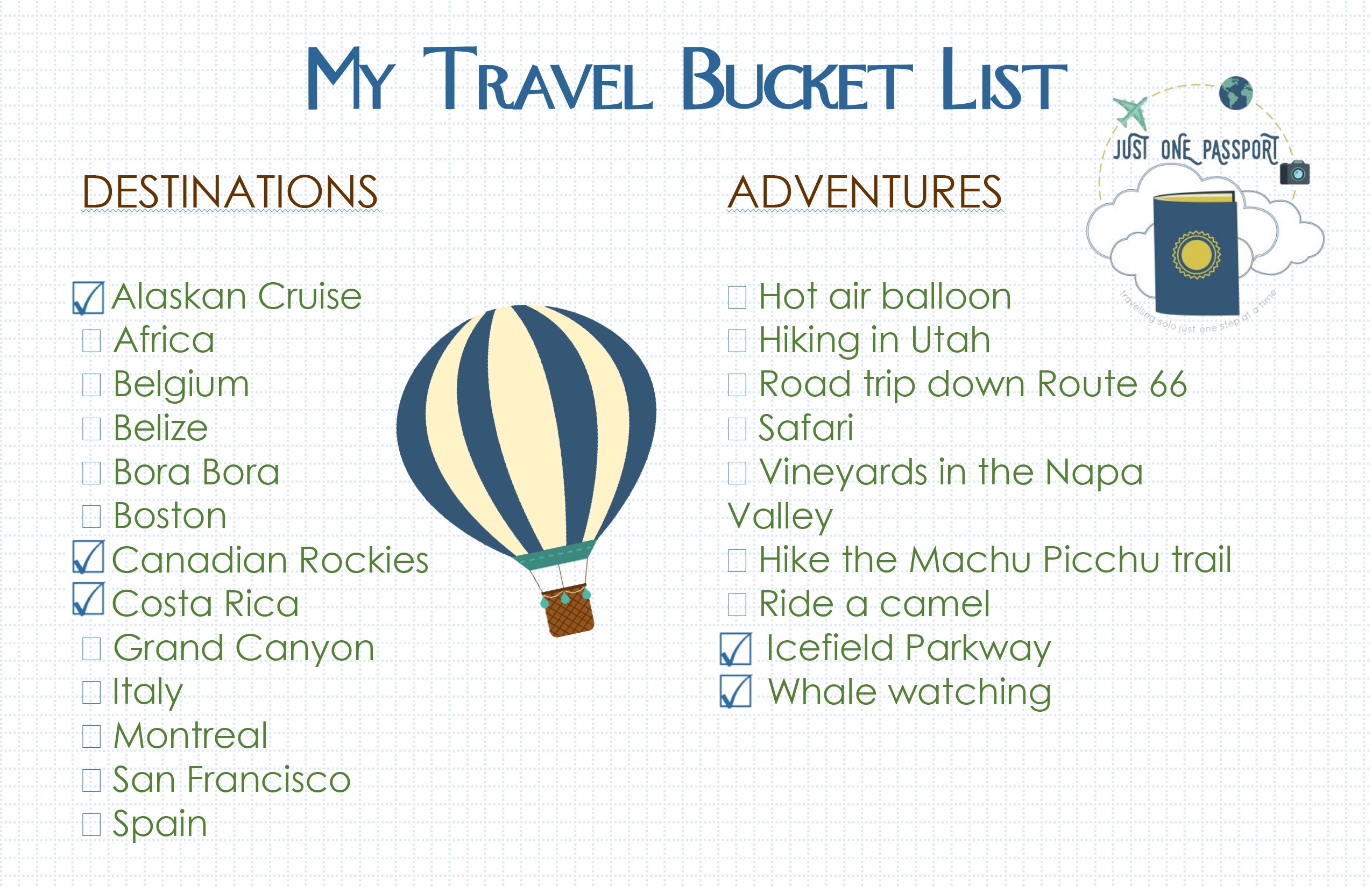 How to create your own personalized bucket list