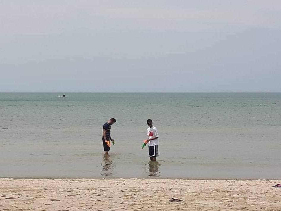 The shores of George Bay in Ontario's beach town of Wasaga Beach are calm in comparison to the beach towns located on one of Ontario's Great Lakes