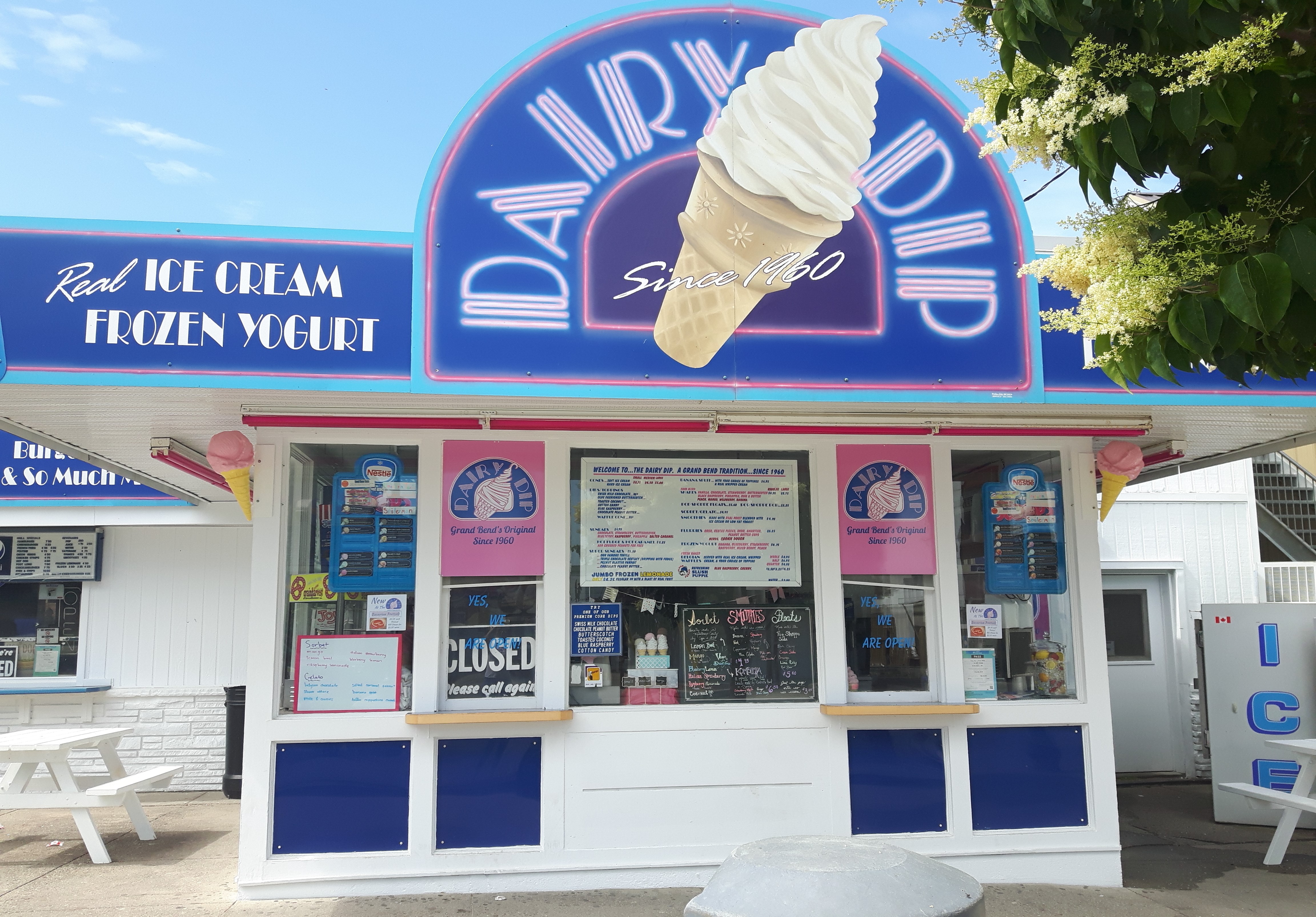 There are a couple of ice-cream shops that can be found along the main street of grand bend.  What's a beach town with no ice-cream?