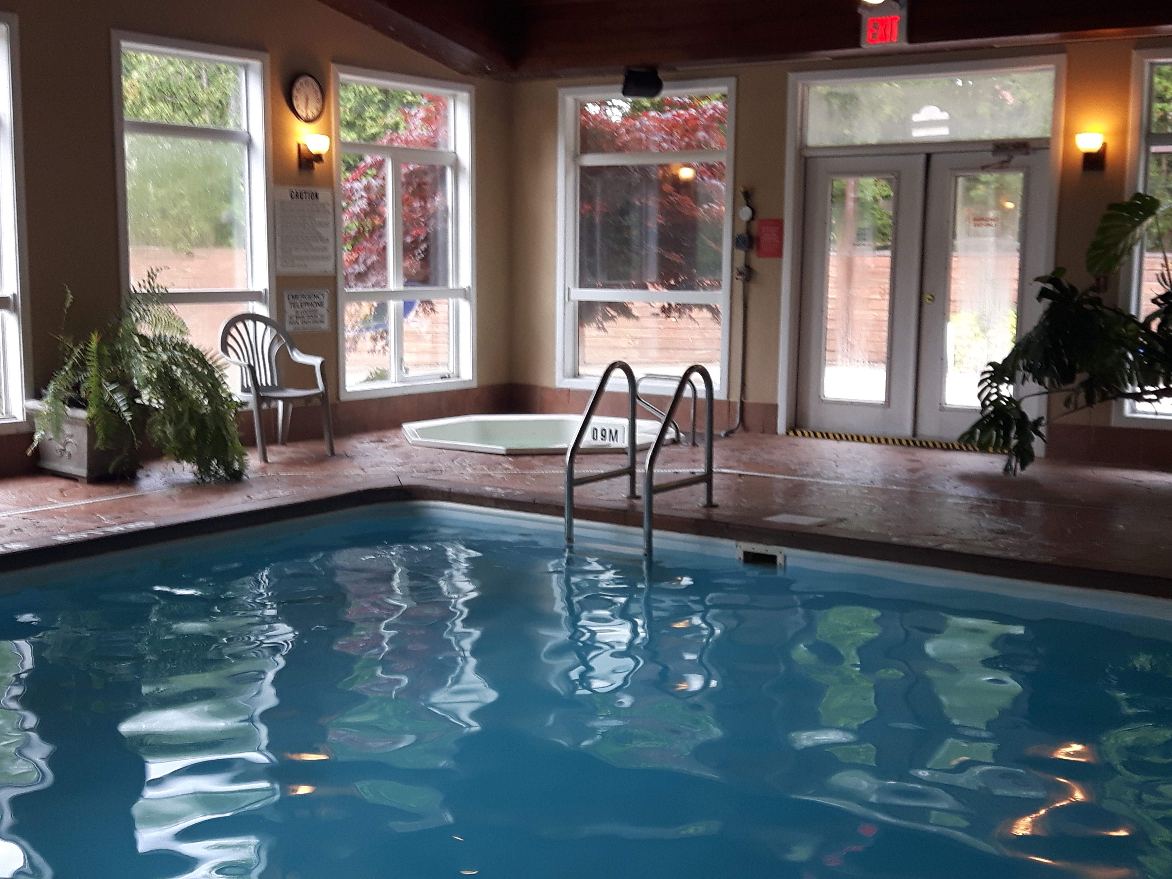 Enjoy the hot tub in the pool area of the Oakwood Resort in Grand Bend