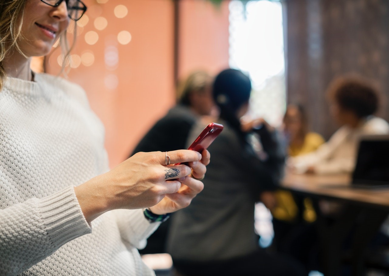 text with friends and family to make eating alone easier