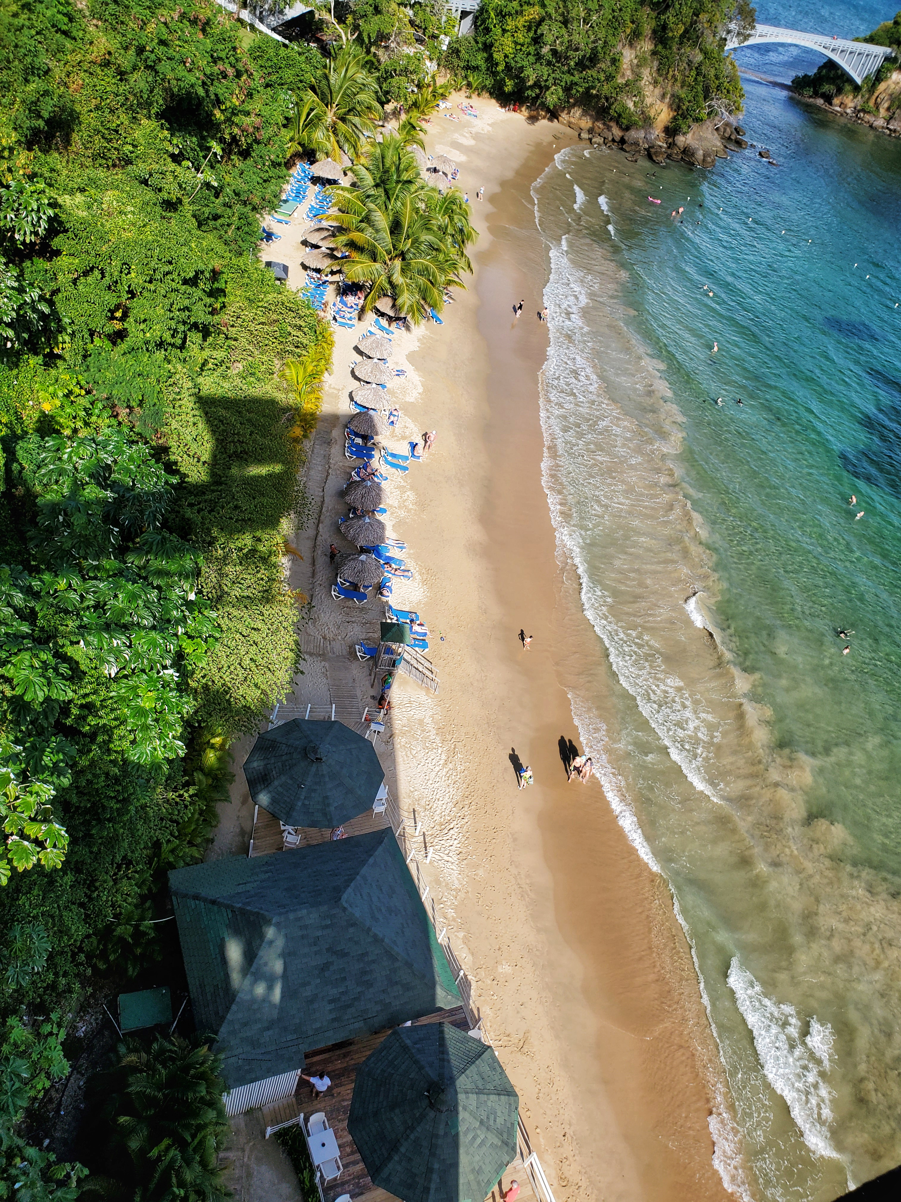 There is lots of shade and chairs to be found at the Bahia Principe Cayacoa's beach