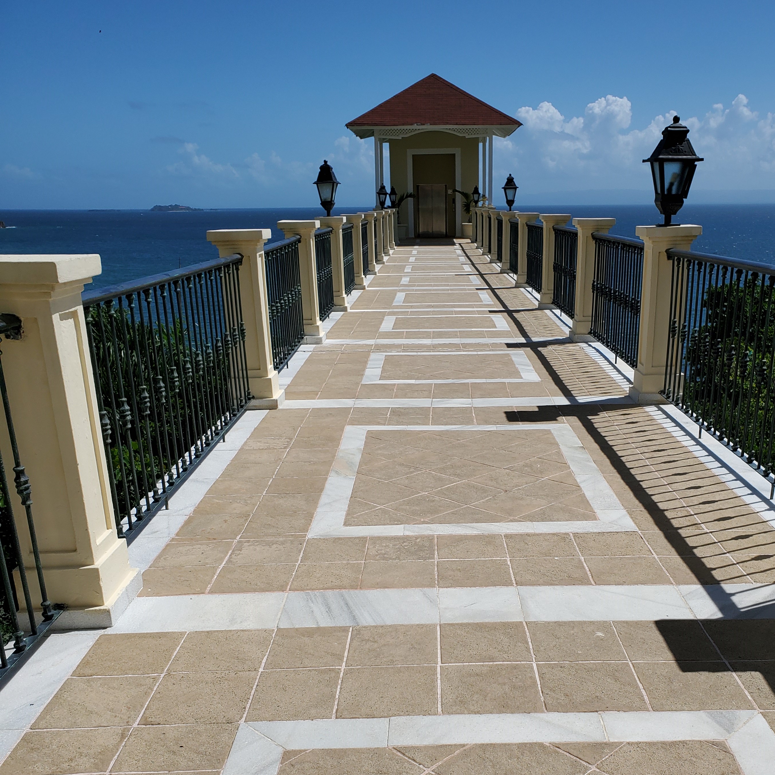 An elevator has to be taken in order to access the beach at the Bahia Principe Cayacoa Resort