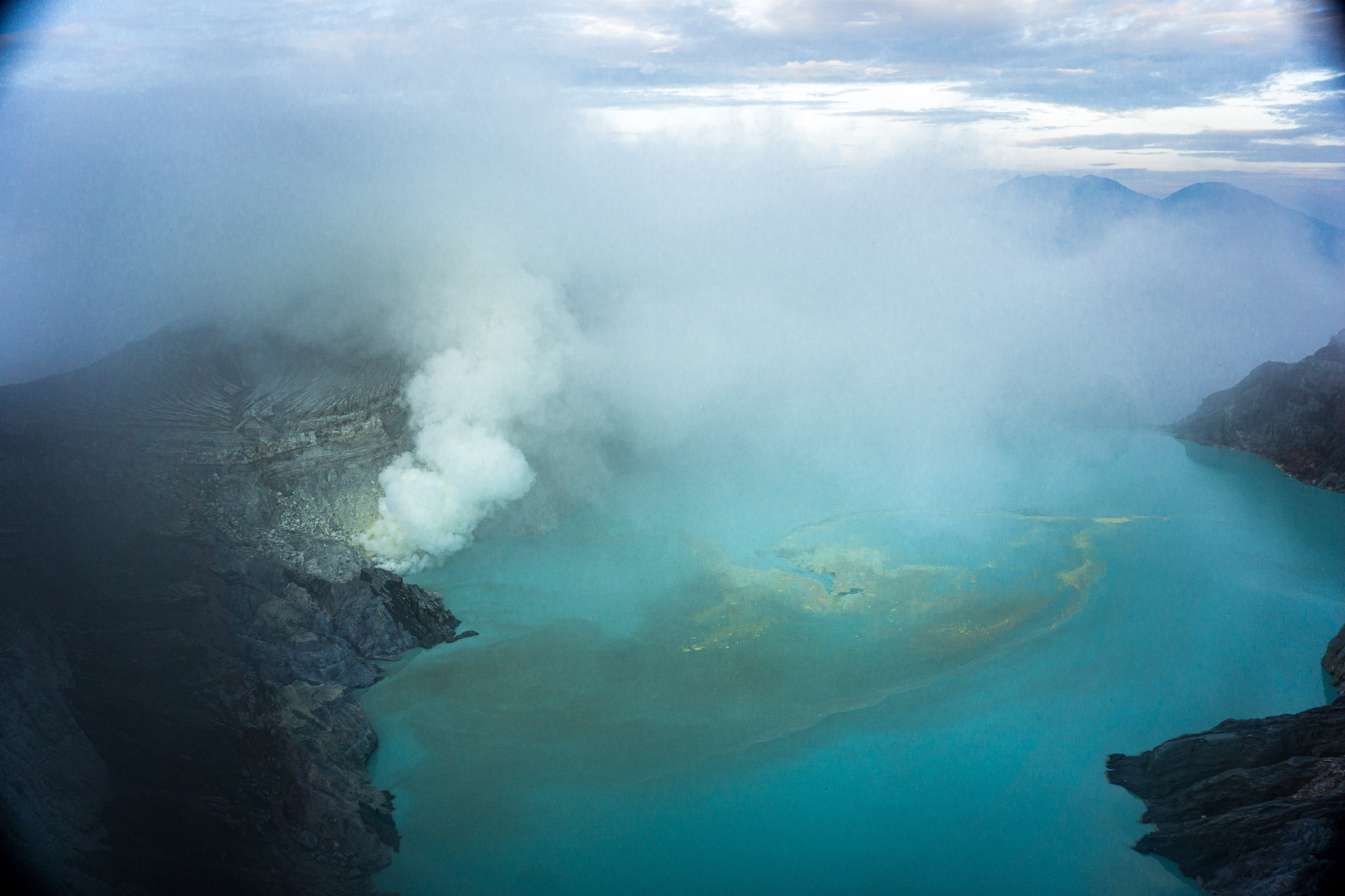 The view from the summit of Mt. Ijen, in East Java, Indonesia is one of the best views in the world