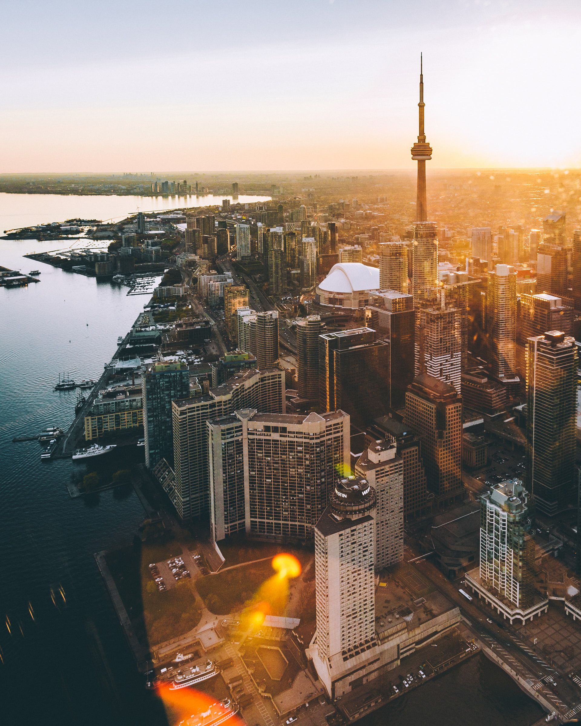The Toronto skyline is spectacular, especially at sunset, which makes Toronto one of Ontario's best road trip destinations.