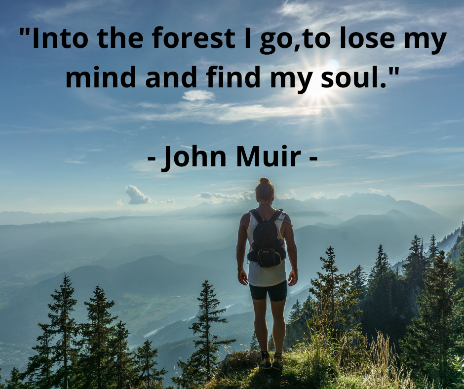 Inspirationsal quotes and the benefits of hiking for the mind, body and soul