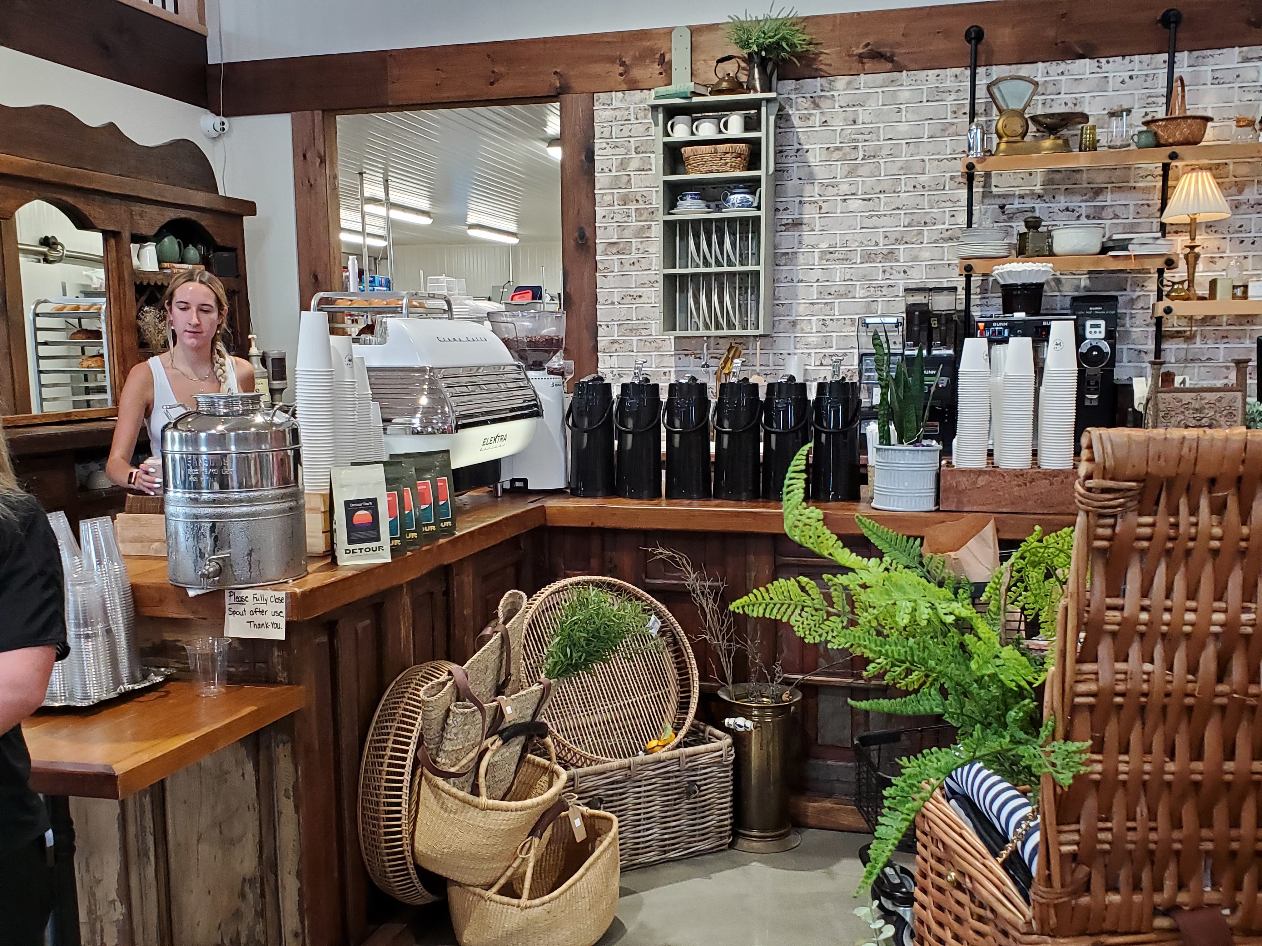 Releax with a cup of coffee while visiting the Wild Hog Market near Stratford, Ontario