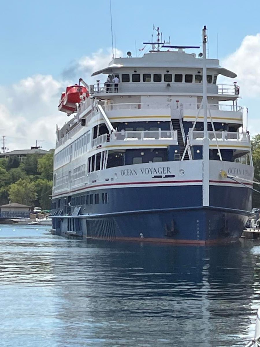 The Chi Chee-Maun, meaning the big canoe carries passangers and vehicles from Tobermory to Manitoulin Island