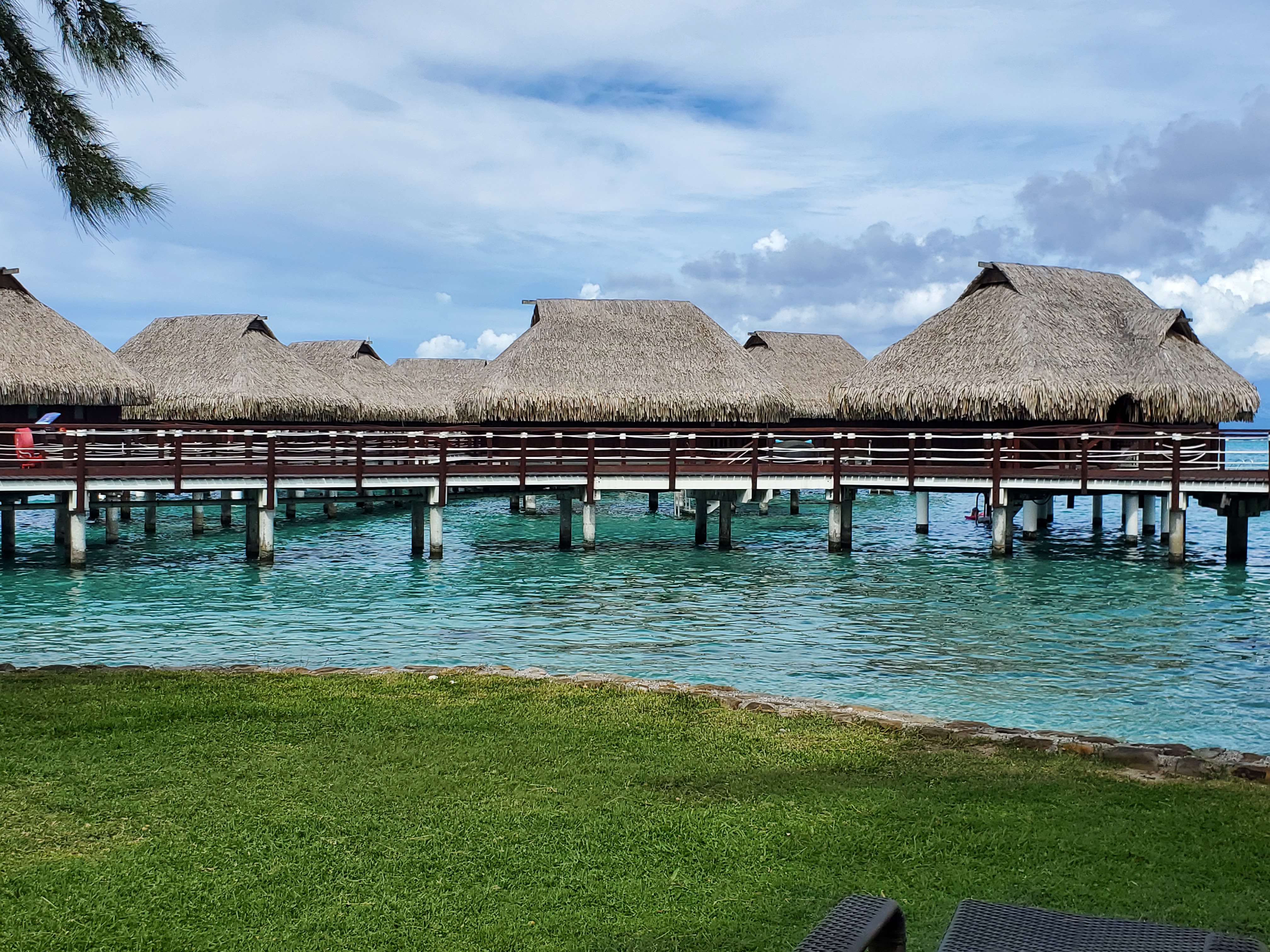 Enjoy the lagoon directly from the patio of your over water bungalow.  Sofitel Moorea offers the largest over water bungalows in Moorea