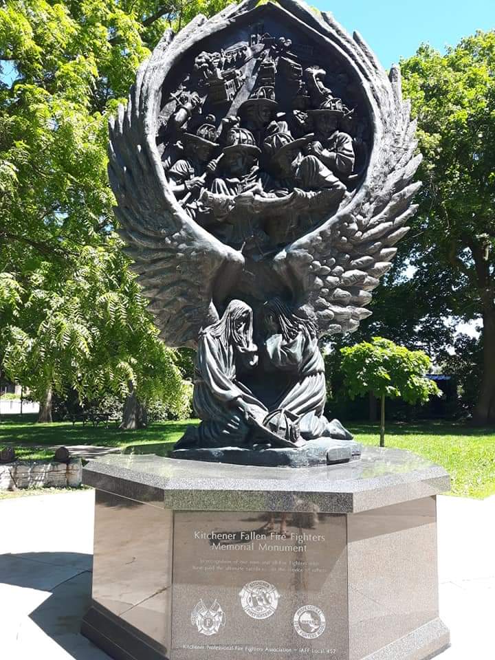 Visit the fire fighter memorial during a solo weekend away in Kitchener, Ontario