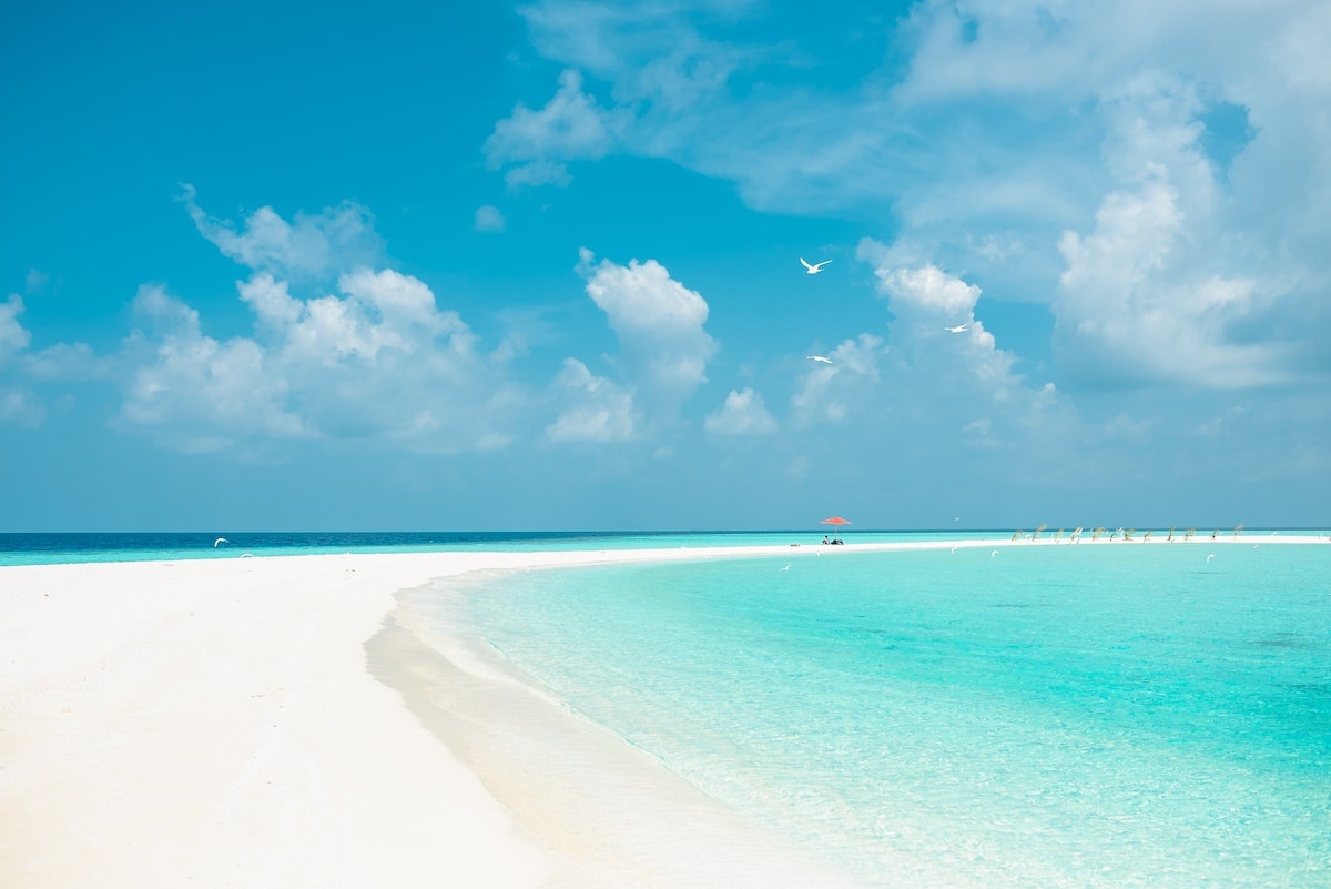 Enjoy prestine white sand beaches when visiting the Bahamas