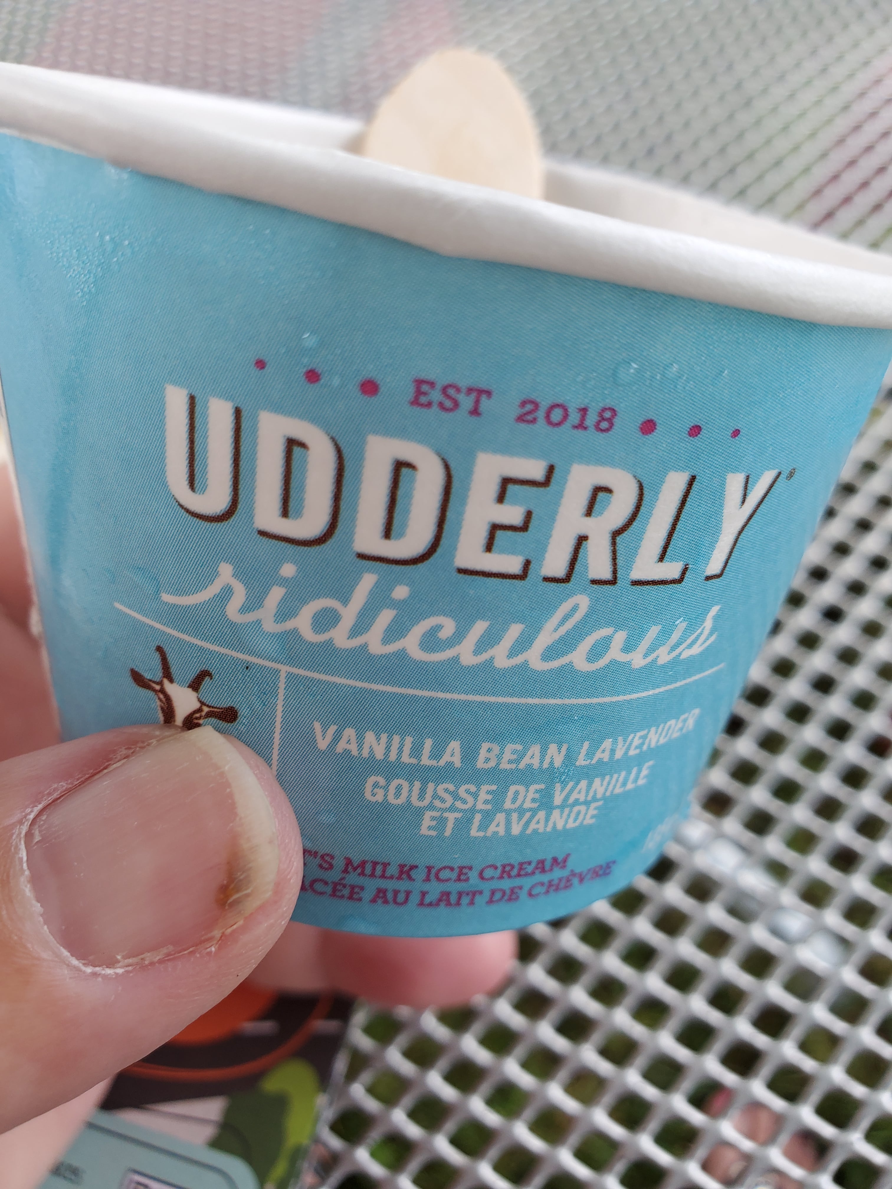 Home made ice cream at Udderly Ridiculous made with goat's milk.  There are many flavours to choose from