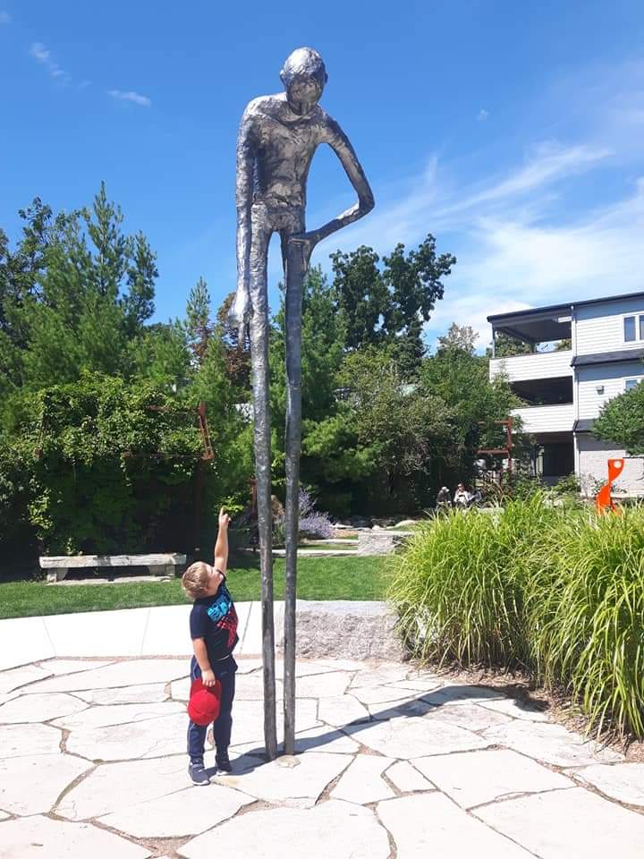 The iconic tall man in downtown Elora is one of many things that kids love to see when visiting this magical small town in Ontario