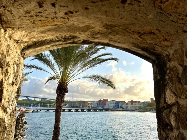 view of Curacao's capital from the fort in Willemstad