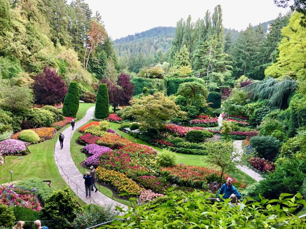 The massive groomed grounds of Butchart Gardens in Victoria