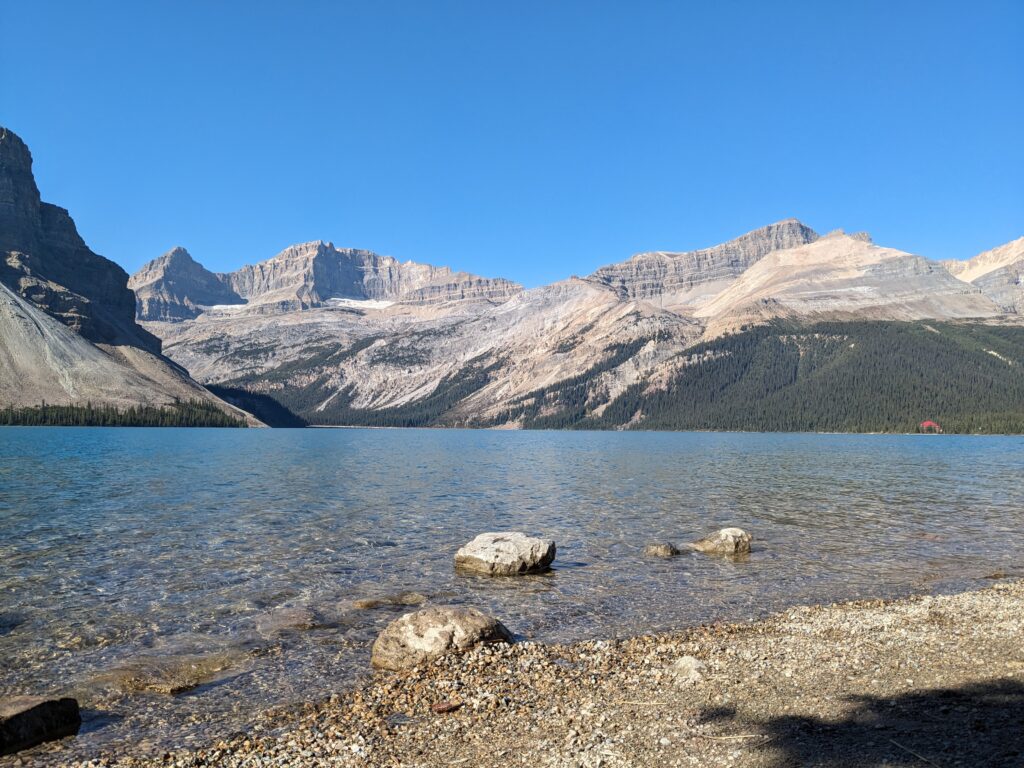 Stop to admire the views at Bow Lake along the Icefield Parkway in Alberta