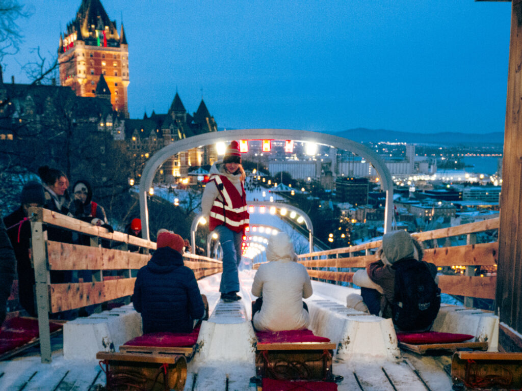 Tobogganing down Dufferin Terrace is one must see and do for every solo traveller visiting Canada