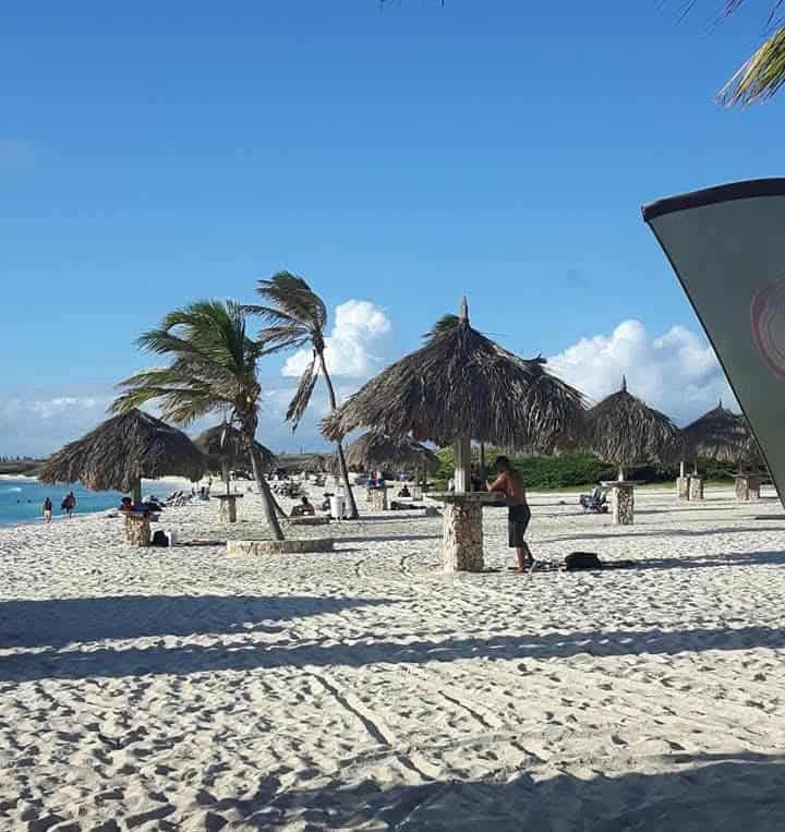 It was a windy day at Arashi Beach in Aruba so the beach wasn't very busy