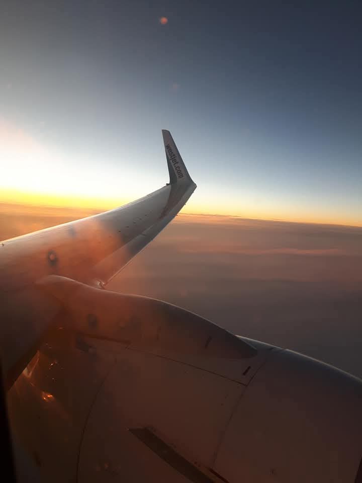 Porter and Flare airlines are Canadian budget airlines which typically flight late evening or early morning, providing views of the sunrise and sunset
