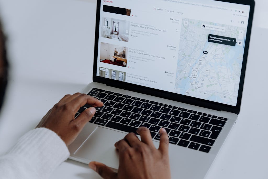 searching for accommodation options with map view. Senior solo travellers prepare for travel more than the younger generation