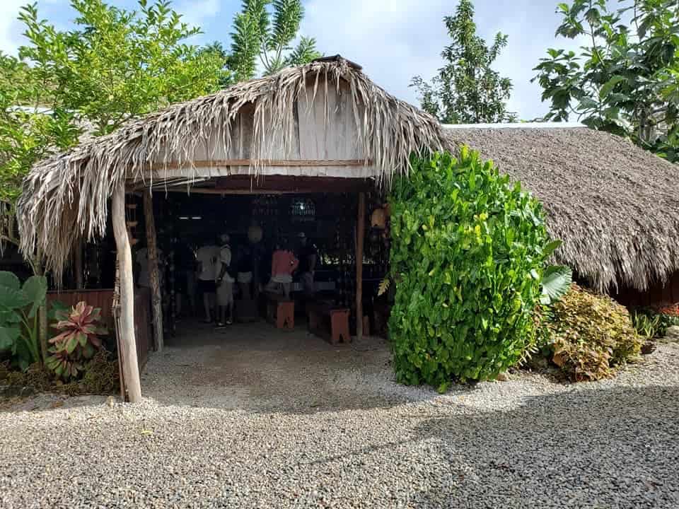 Stopping at this thatched roof cigar shop on a tour to El Limon Waterfall